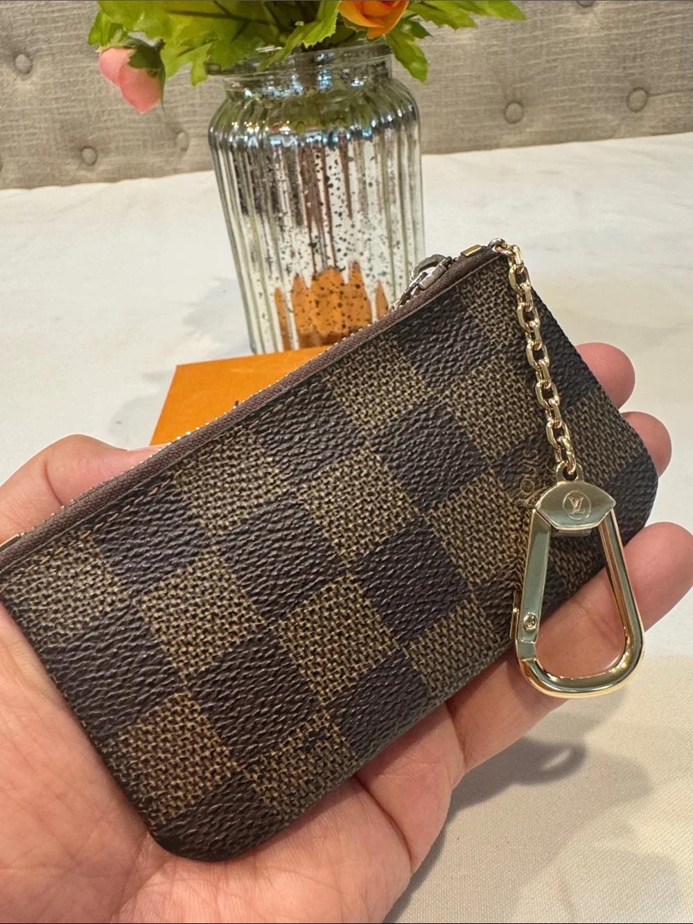 AuthenticLouis Vuitton Damier Ebene Key Cles